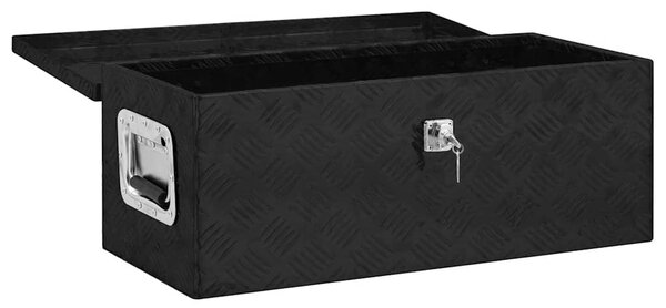 Úložný box černý 70 x 31 x 27 cm hliník 152251