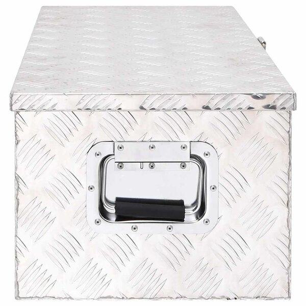 Úložný box stříbrný 80 x 39 x 30 cm hliník 152252