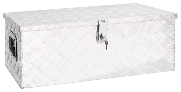 Úložný box stříbrný 80 x 39 x 30 cm hliník 152252