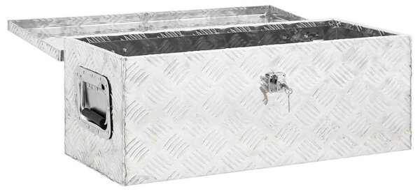 Úložný box stříbrný 70 x 31 x 27 cm hliník 152250