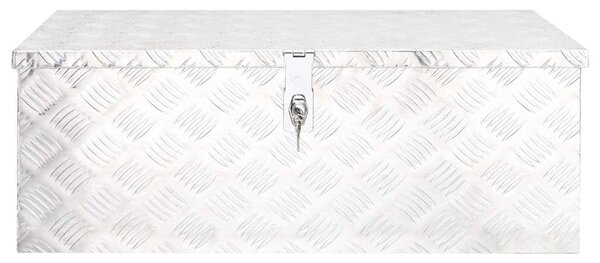 Úložný box stříbrný 80 x 39 x 30 cm hliník 152252