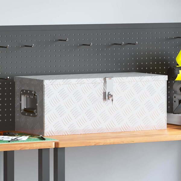 Úložný box stříbrný 70 x 31 x 27 cm hliník 152250