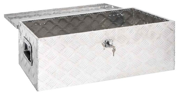 Úložný box stříbrný 90 x 47 x 33,5 cm hliník 152254