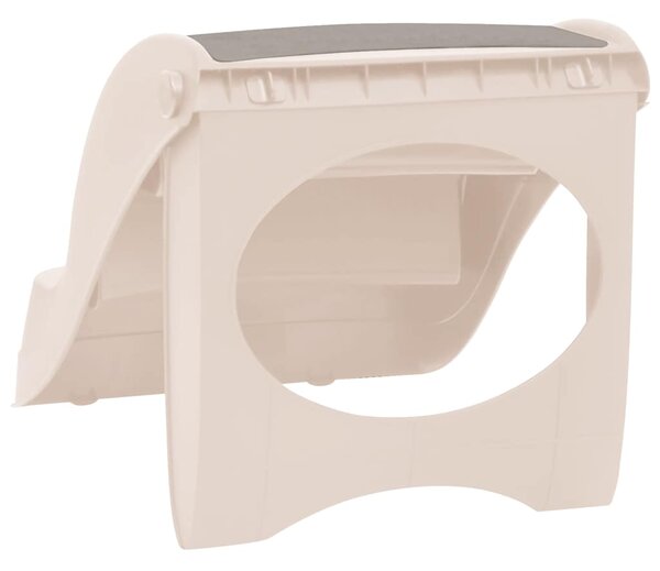 Skládací 3stupňové schůdky pro psy krémové 50x38x38 cm plast 152233