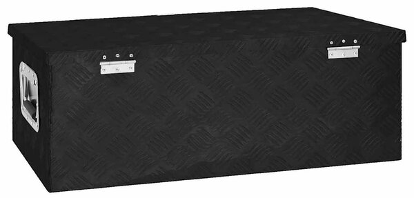 Úložný box černý 80 x 39 x 30 cm hliník 152253