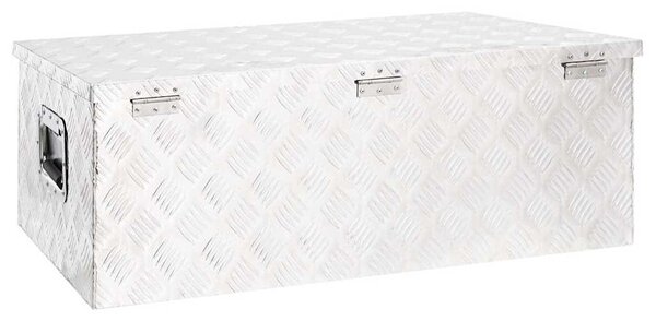 Úložný box stříbrný 90 x 47 x 33,5 cm hliník 152254
