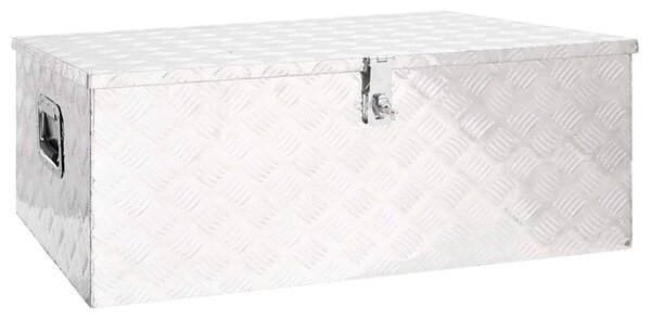 Úložný box stříbrný 100 x 55 x 37 cm hliník 152256
