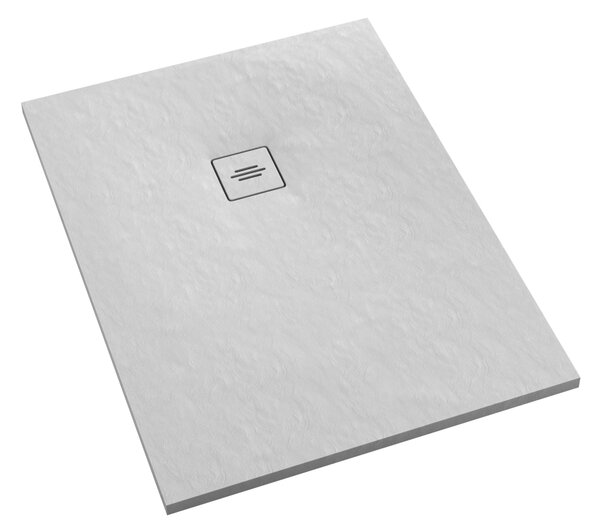Schedline Protos White Stone obdélníková sprchová vanička + mřížka 80x90 cm bílá 3SP.P1P-8090/B/ST-M1/B/ST