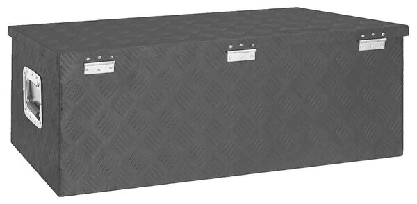 Úložný box černý 90 x 47 x 33,5 cm hliník 152255