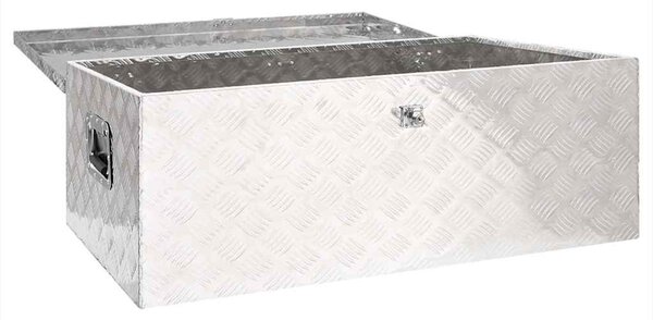 Úložný box stříbrný 100 x 55 x 37 cm hliník 152256