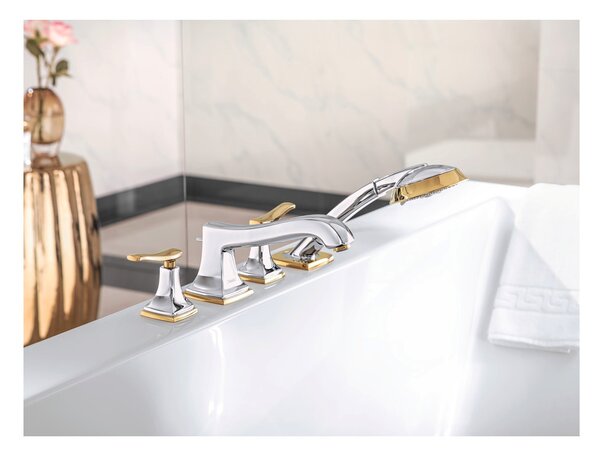 Hansgrohe Metropol Classic - čtyřotvorová baterie na okraj vany s pákovými rukojeťmi, chrom / vzhled zlata 31441090