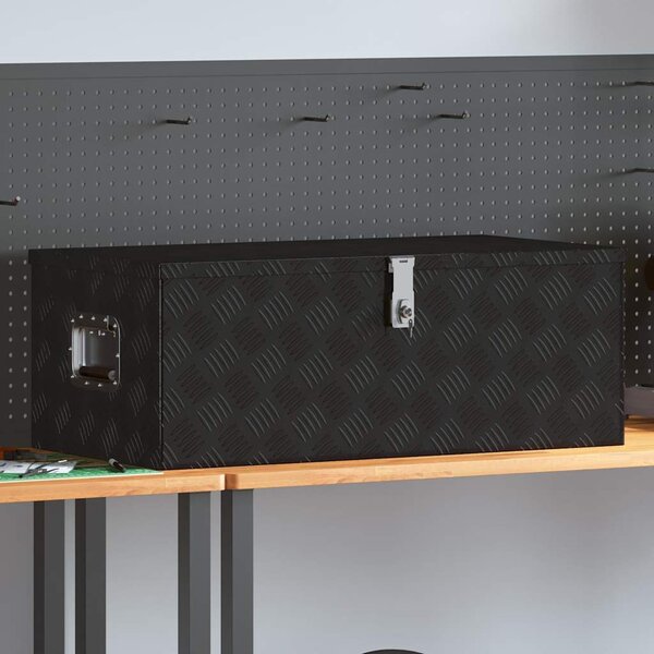 Úložný box černý 90 x 47 x 33,5 cm hliník 152255