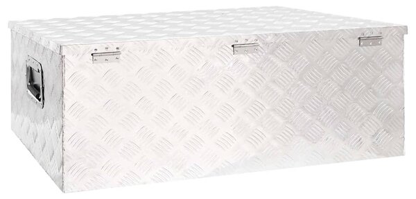 Úložný box stříbrný 100 x 55 x 37 cm hliník 152256