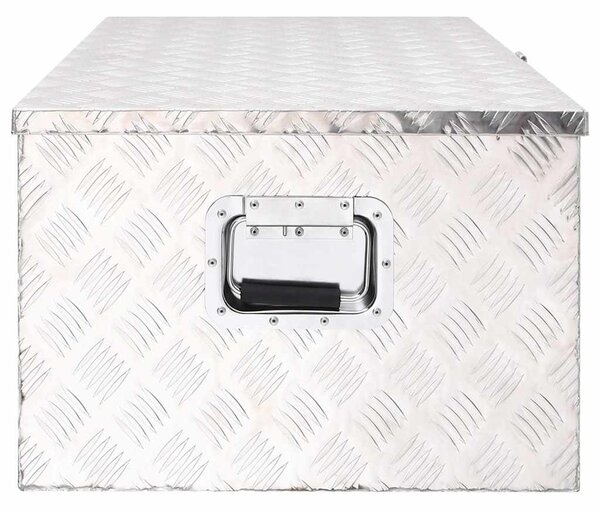 Úložný box stříbrný 100 x 55 x 37 cm hliník 152256