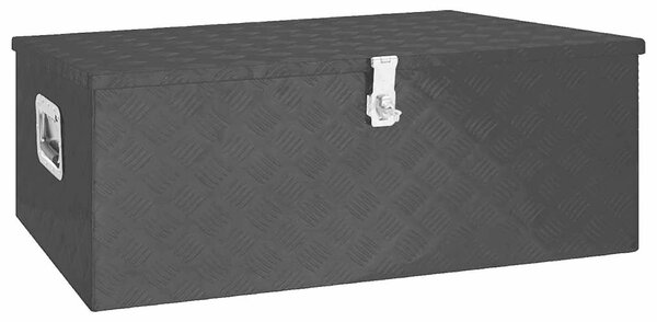 Úložný box černý 100 x 55 x 37 cm hliník 152257