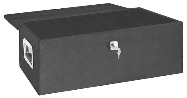Úložný box černý 80 x 39 x 30 cm hliník 152253
