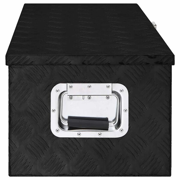 Úložný box černý 80 x 39 x 30 cm hliník 152253