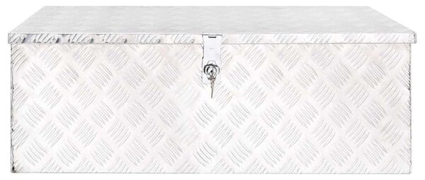 Úložný box stříbrný 90 x 47 x 33,5 cm hliník 152254