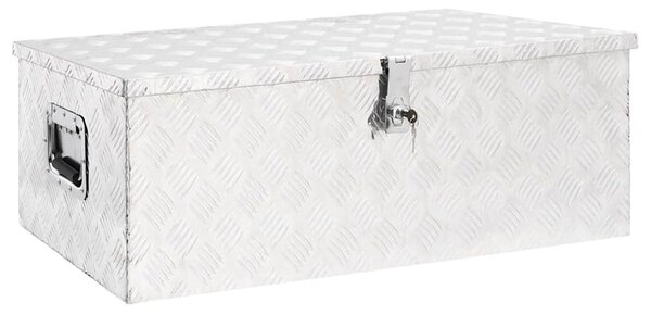Úložný box stříbrný 90 x 47 x 33,5 cm hliník 152254