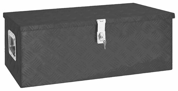 Úložný box černý 80 x 39 x 30 cm hliník 152253