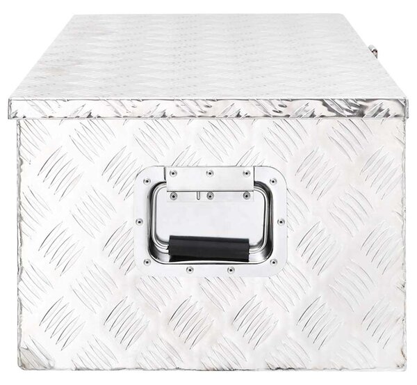 Úložný box stříbrný 90 x 47 x 33,5 cm hliník 152254