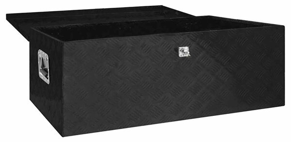 Úložný box černý 100 x 55 x 37 cm hliník 152257