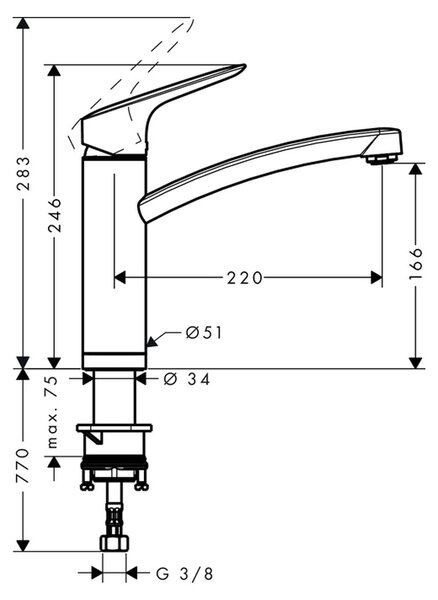 Hansgrohe Logis M31 Kuchyňská páková baterie 160, instalace před okno, 1jet, chrom 71833000