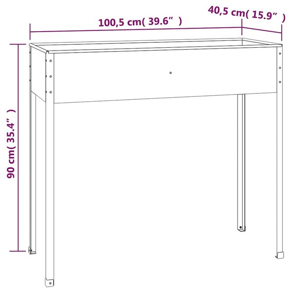 Zahradní truhlík antracitový 100,5x40,5x90 cm pozinkovaná ocel 152263