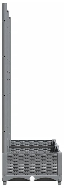 Zahradní truhlík s treláží světle šedý 80 x 40 x 121,5 cm PP 153271