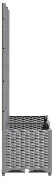 Zahradní truhlík s treláží světle šedý 80 x 40 x 136 cm PP 153272