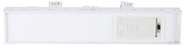 Dřevěná LED dekorace VESNICE bílá délka 45 cm