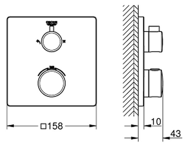 GROHE Grohtherm - Termostatická baterie pro 2 spotřebiče, chrom 24079000