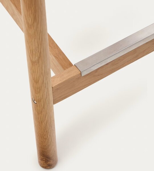 Dubová barová židle Kave Home Yalia s výpletem 65 cm