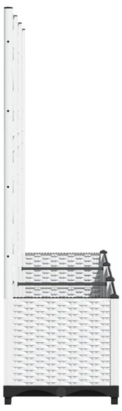 Zahradní truhlík s treláží bílý 120 x 40 x 136 cm PP 153284