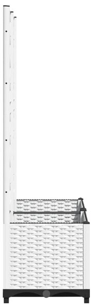 Zahradní truhlík s treláží bílý 80 x 40 x 136 cm PP 153282