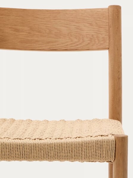 Dubová barová židle Kave Home Yalia s výpletem 65 cm