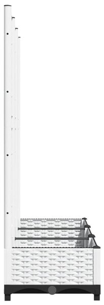 Zahradní květináč s mřížkou bílý 120 x 40 x 121,5 cm PP 153283