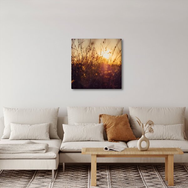 Obraz pole při západu slunce (30x30 cm)