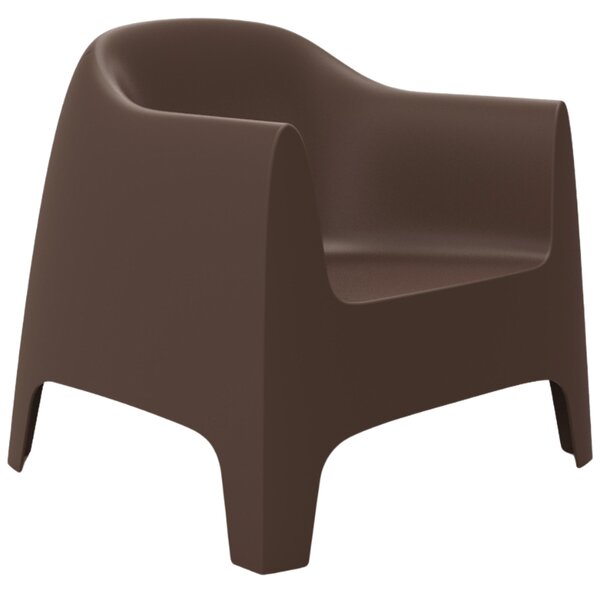 VONDOM Hnědé plastové zahradní lounge křeslo SOLID