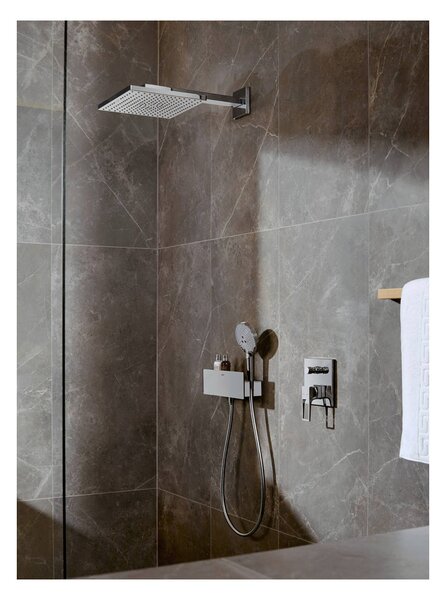 Hansgrohe FixFit - Přípojka hadice Porter 300 se sprchovým držákem a poličkou, bílá/chrom 26456400