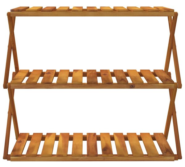 3patrový skládací regál 70 x 31 x 63 cm masivní akáciové dřevo 153328