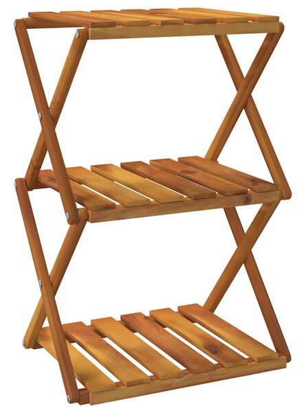 3patrový skládací regál hnědý 43 x 31 x 63 cm masivní akácie 153329