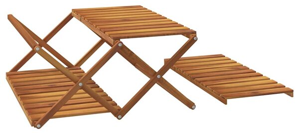 3patrový skládací regál 70 x 31 x 63 cm masivní akáciové dřevo 153328