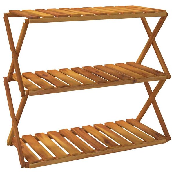 3patrový skládací regál 70 x 31 x 63 cm masivní akáciové dřevo 153328