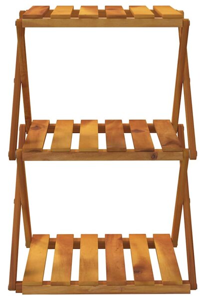3patrový skládací regál hnědý 43 x 31 x 63 cm masivní akácie 153329