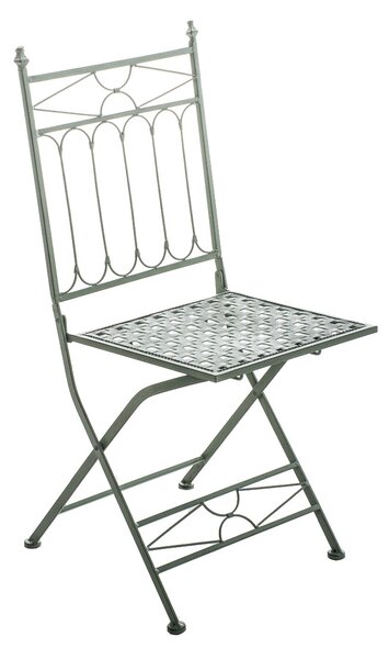Skládací kovová židle Asina - Zelená antik
