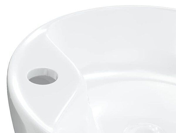 Umyvadlo bílé 40 x 14,5 cm keramika kulaté 153339