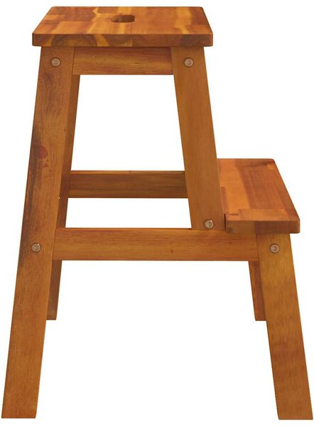 Stolička se 2 stupni 40 x 38 x 50 cm masivní akáciové dřevo 153333