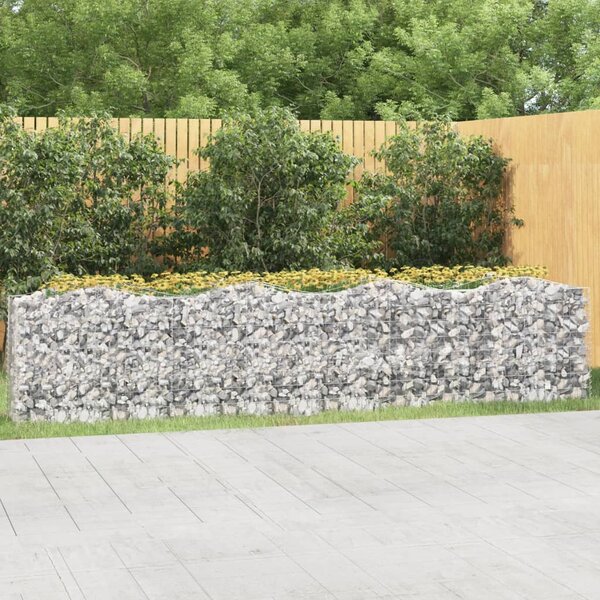 Klenutý gabion vyvýšený záhon 400x50x100 cm pozinkované železo 153547