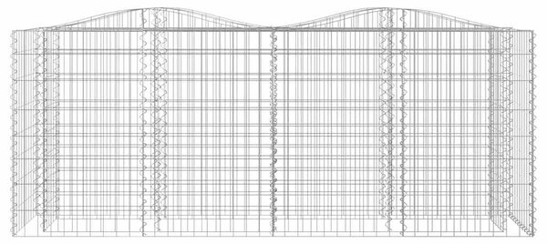 Klenutý gabion vyvýšený záhon 200x50x100 cm pozinkované železo 153546